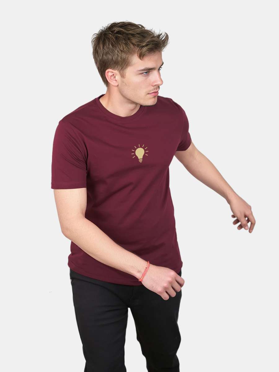 Bulb Printed T-Shirt For Men - Half Sleeve - Image 3