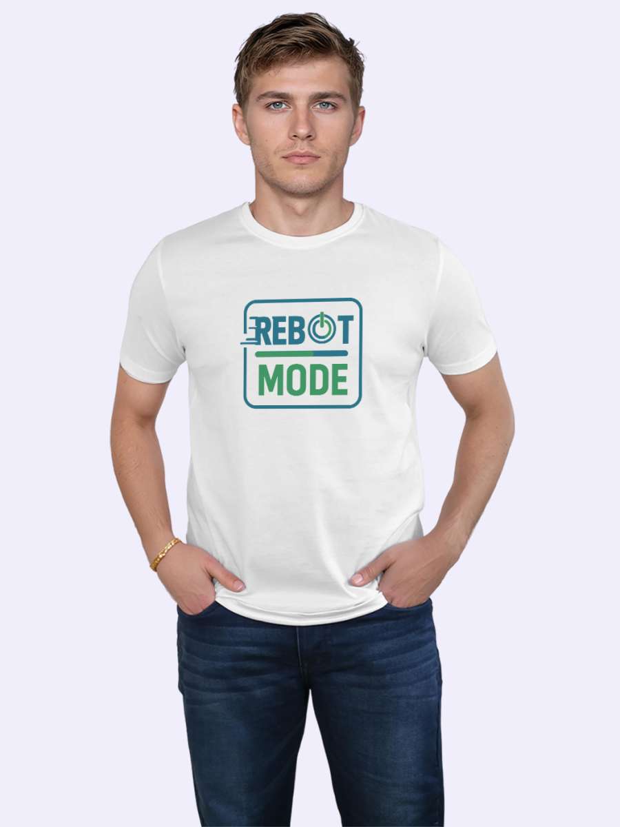 Reboot Mode Printed T-Shirt For Men - Half Sleeve - Image 2