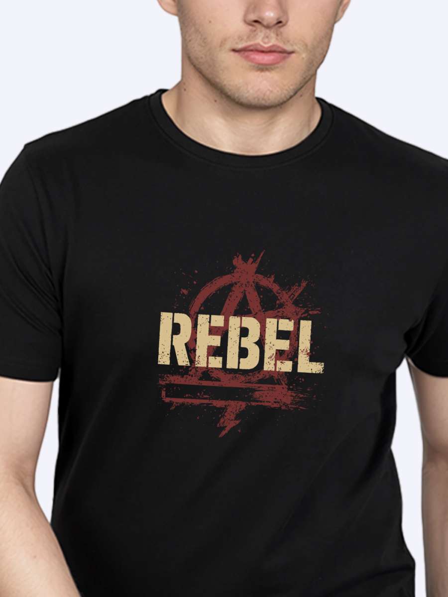 Rebel Printed T-Shirt For Men - Half Sleeve - Image 3