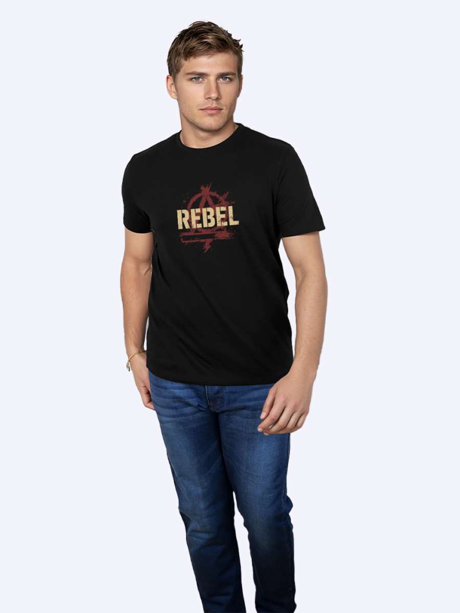 Rebel Printed T-Shirt For Men - Half Sleeve - Image 4