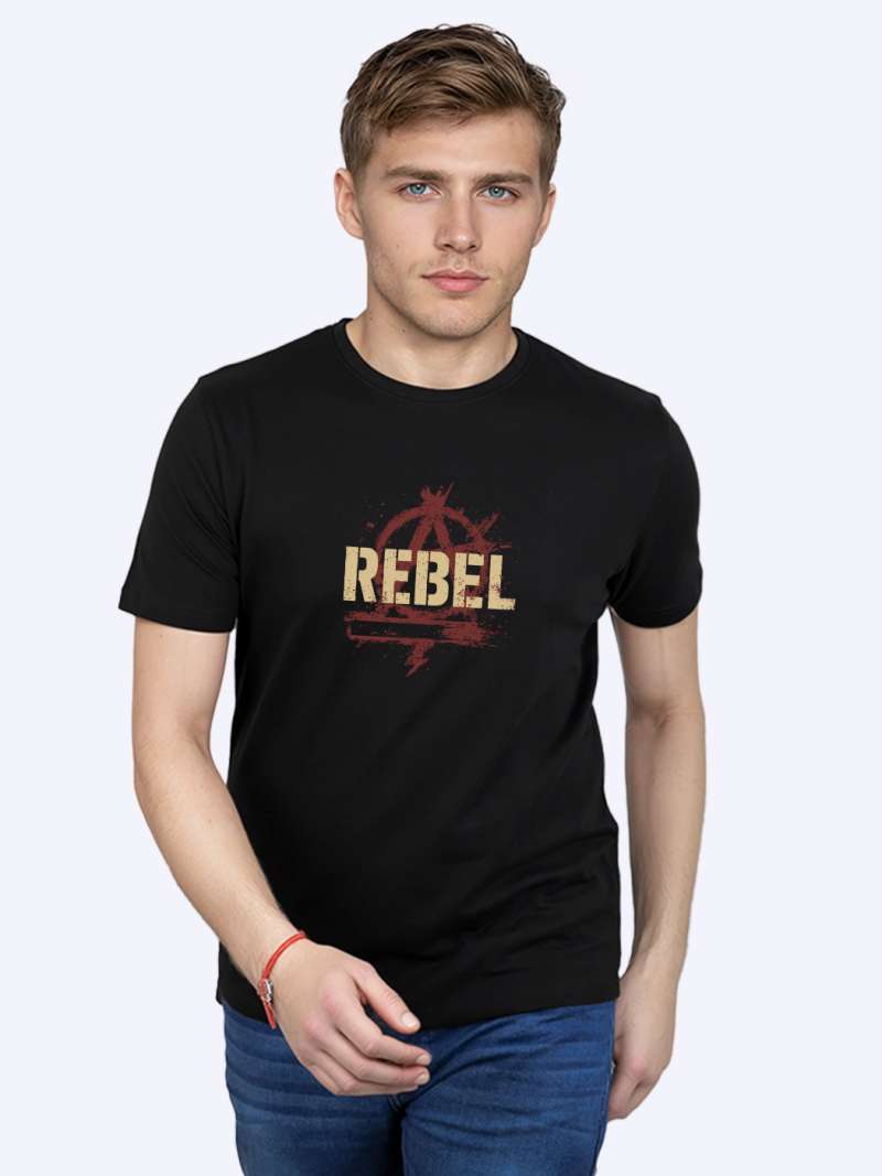 Rebel Printed T-Shirt For Men - Half Sleeve