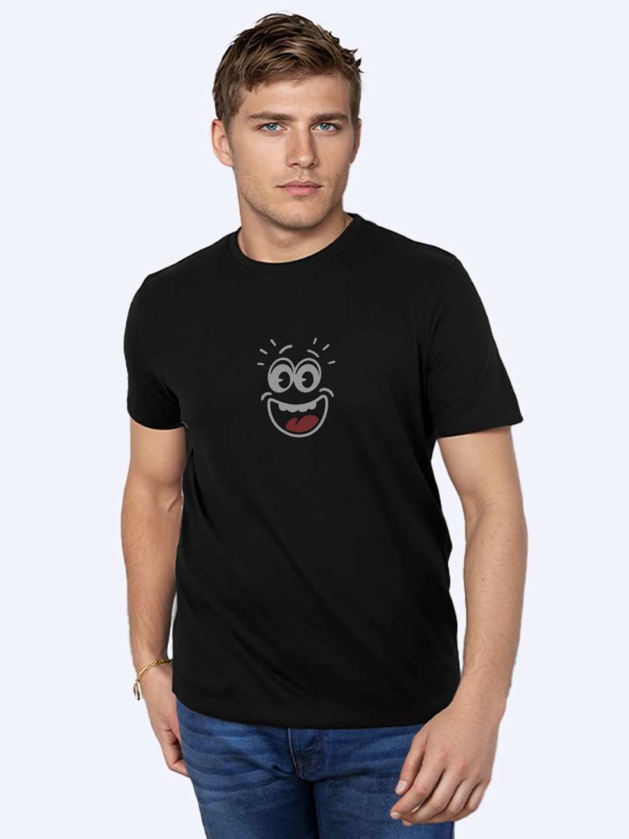 Fun Face Printed T-Shirt For Men - Half Sleeve