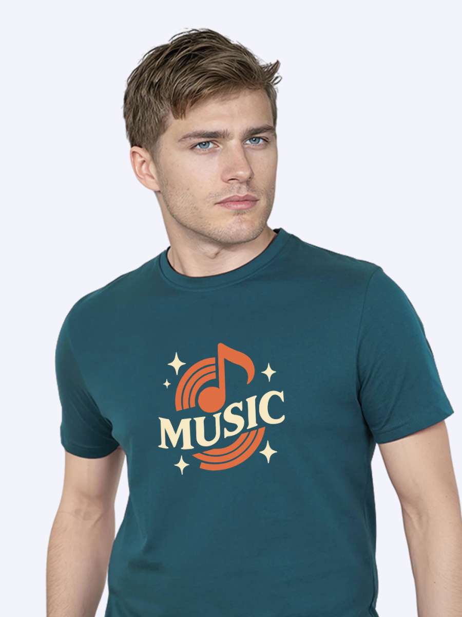 Music Printed T-Shirt For Men - Half Sleeve - Image 2