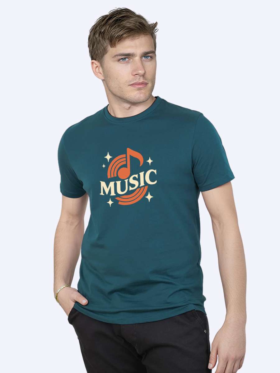 Music Printed T-Shirt For Men - Half Sleeve - Image 3