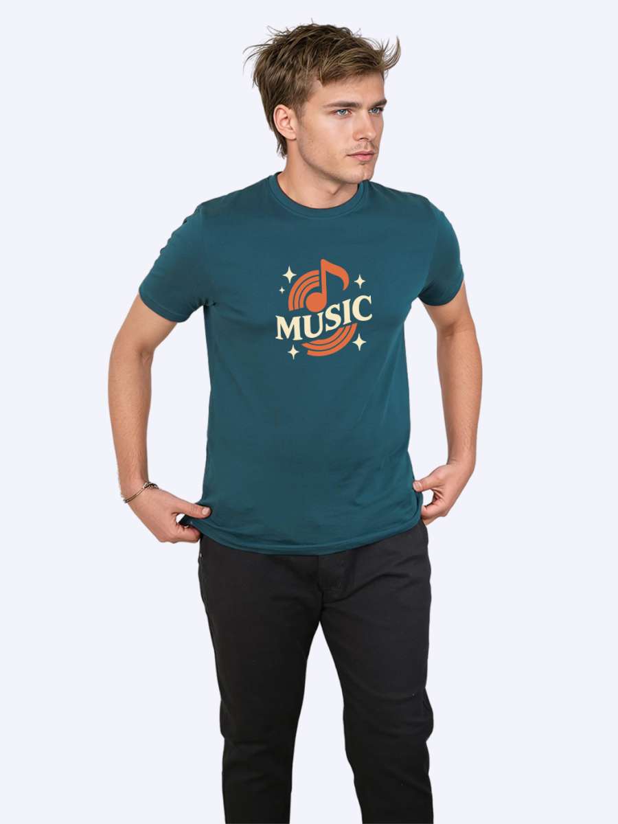 Music Printed T-Shirt For Men - Half Sleeve - Image 4