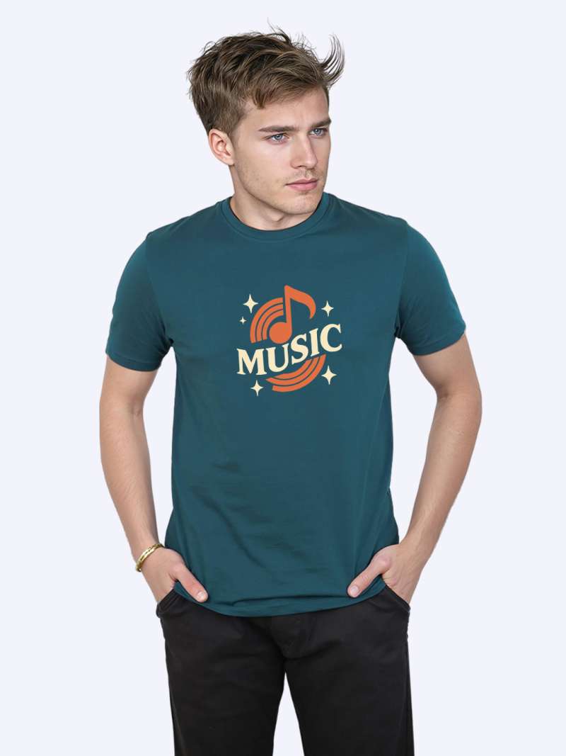 Music Printed T-Shirt For Men - Half Sleeve
