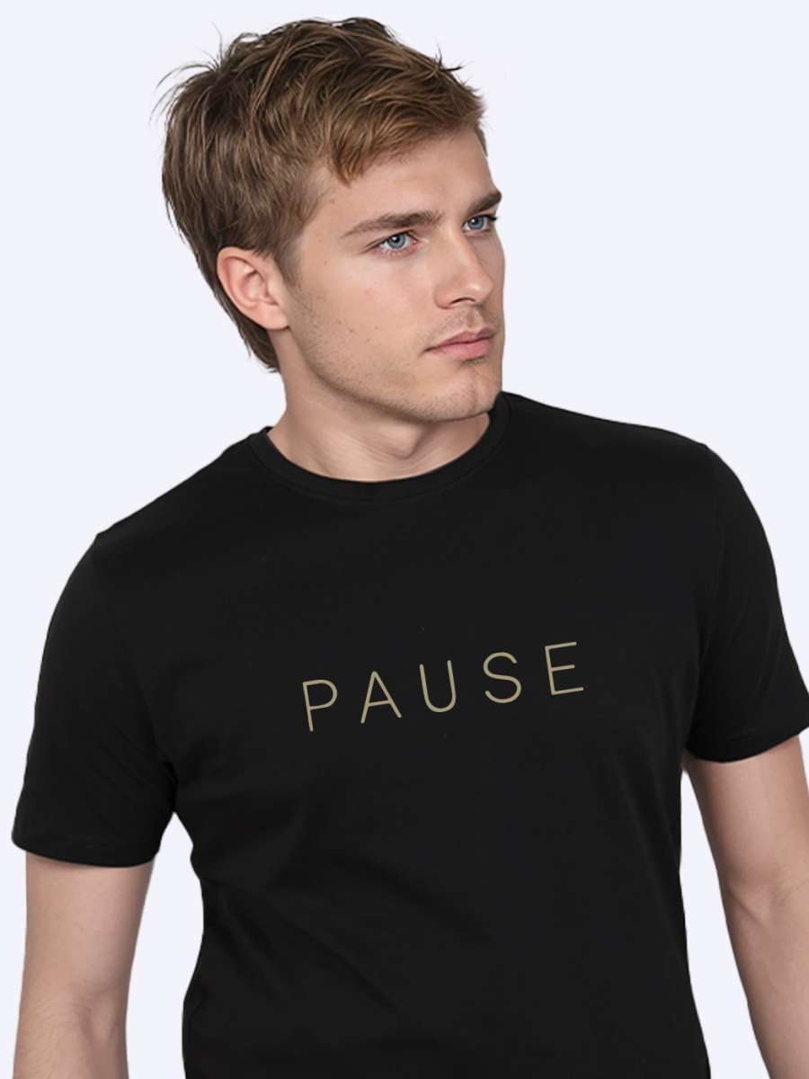 Pause Printed T-Shirt For Men - Half Sleeve - Image 2