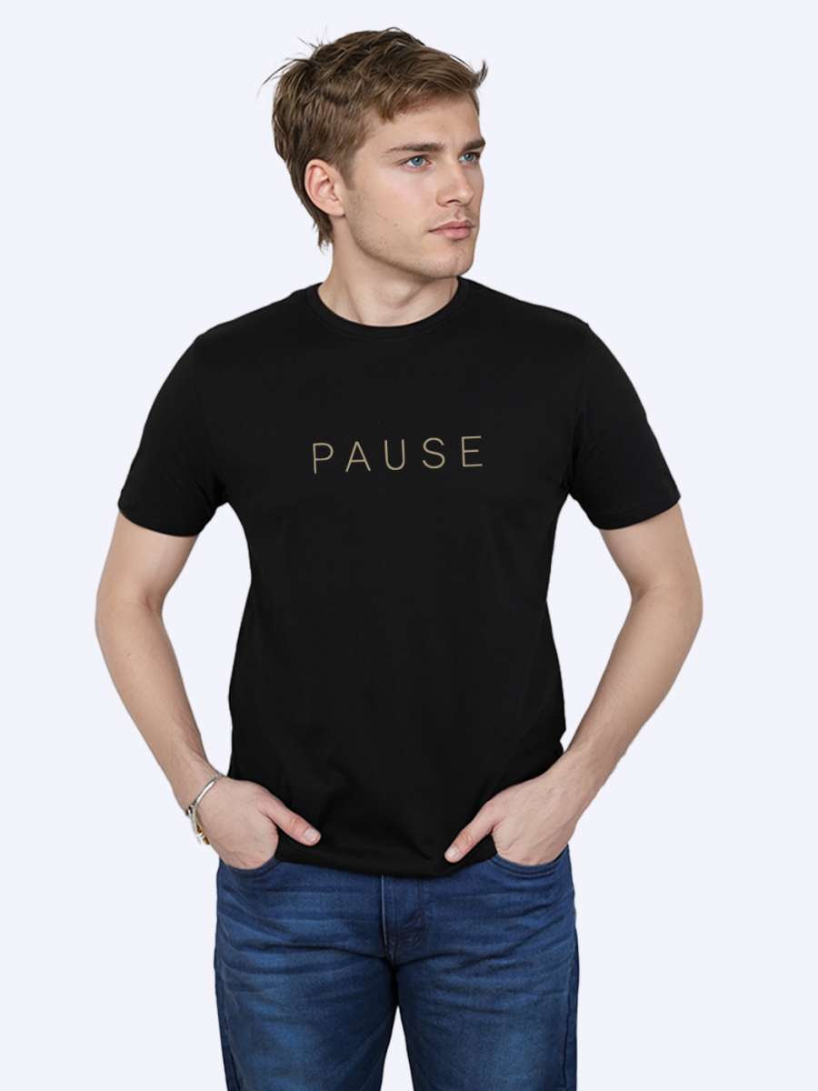 Pause Printed T-Shirt For Men - Half Sleeve - Image 3