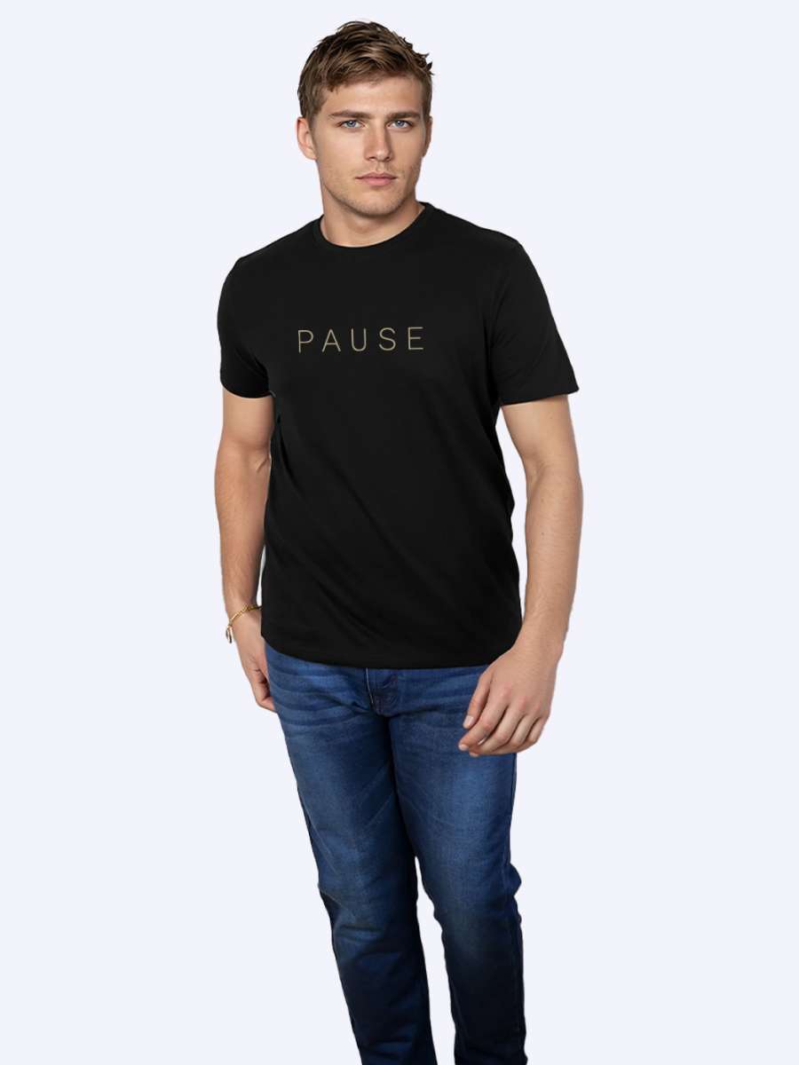 Pause Printed T-Shirt For Men - Half Sleeve - Image 4