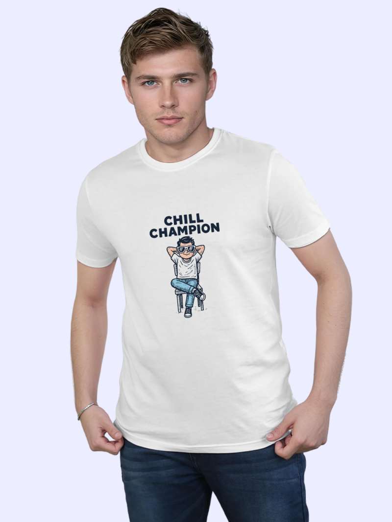 Chill Champion T-Shirt For Men - Half Sleeve