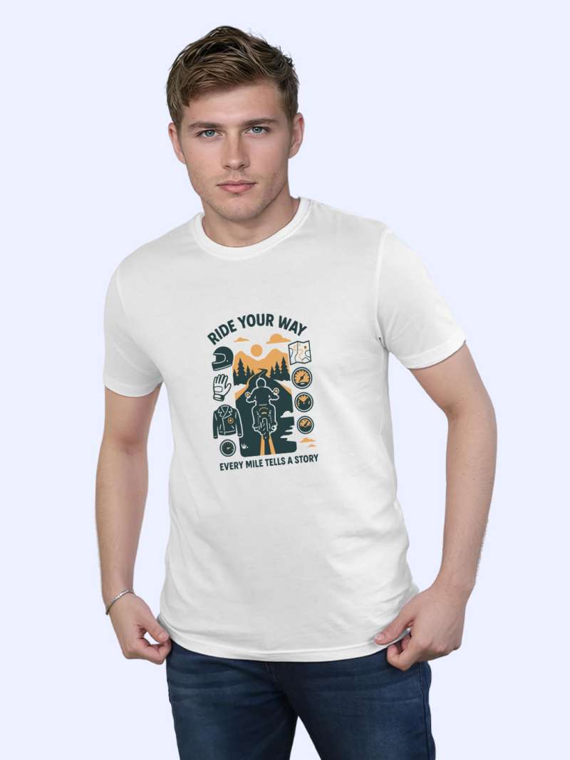 Ride Your Way T-Shirt For Men - Half Sleeve