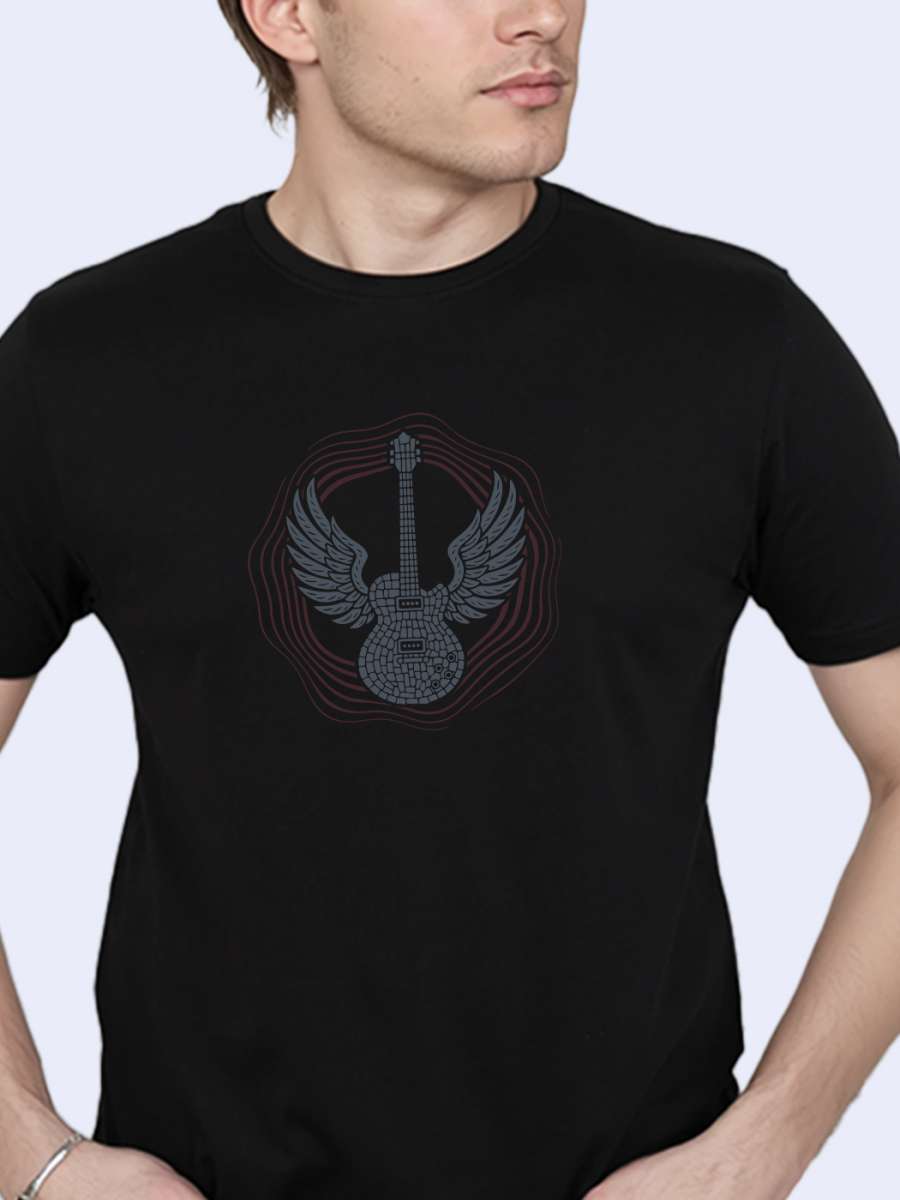 Flying Guitar T-Shirt For Men - Half Sleeve - Image 3