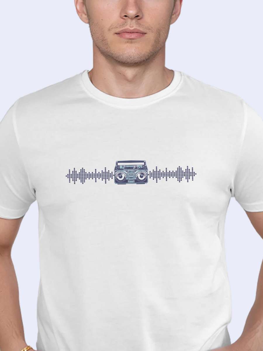 Music Waves T-Shirt For Men - Half Sleeve - Image 3
