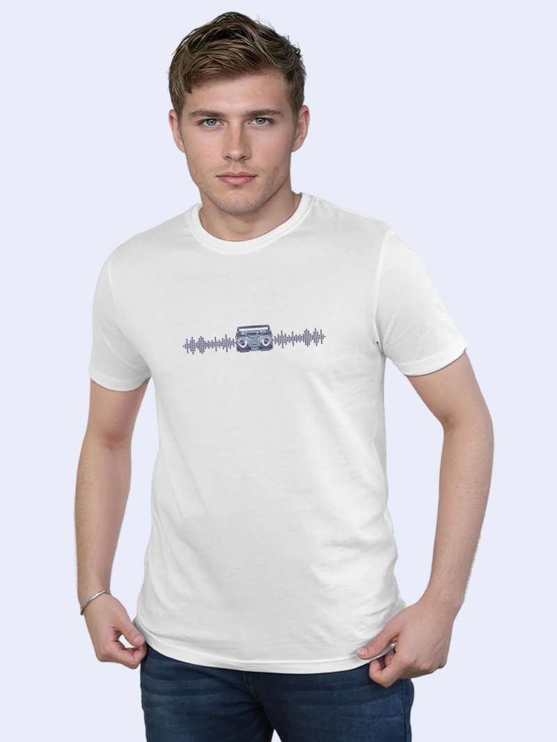 Music Waves T-Shirt For Men - Half Sleeve
