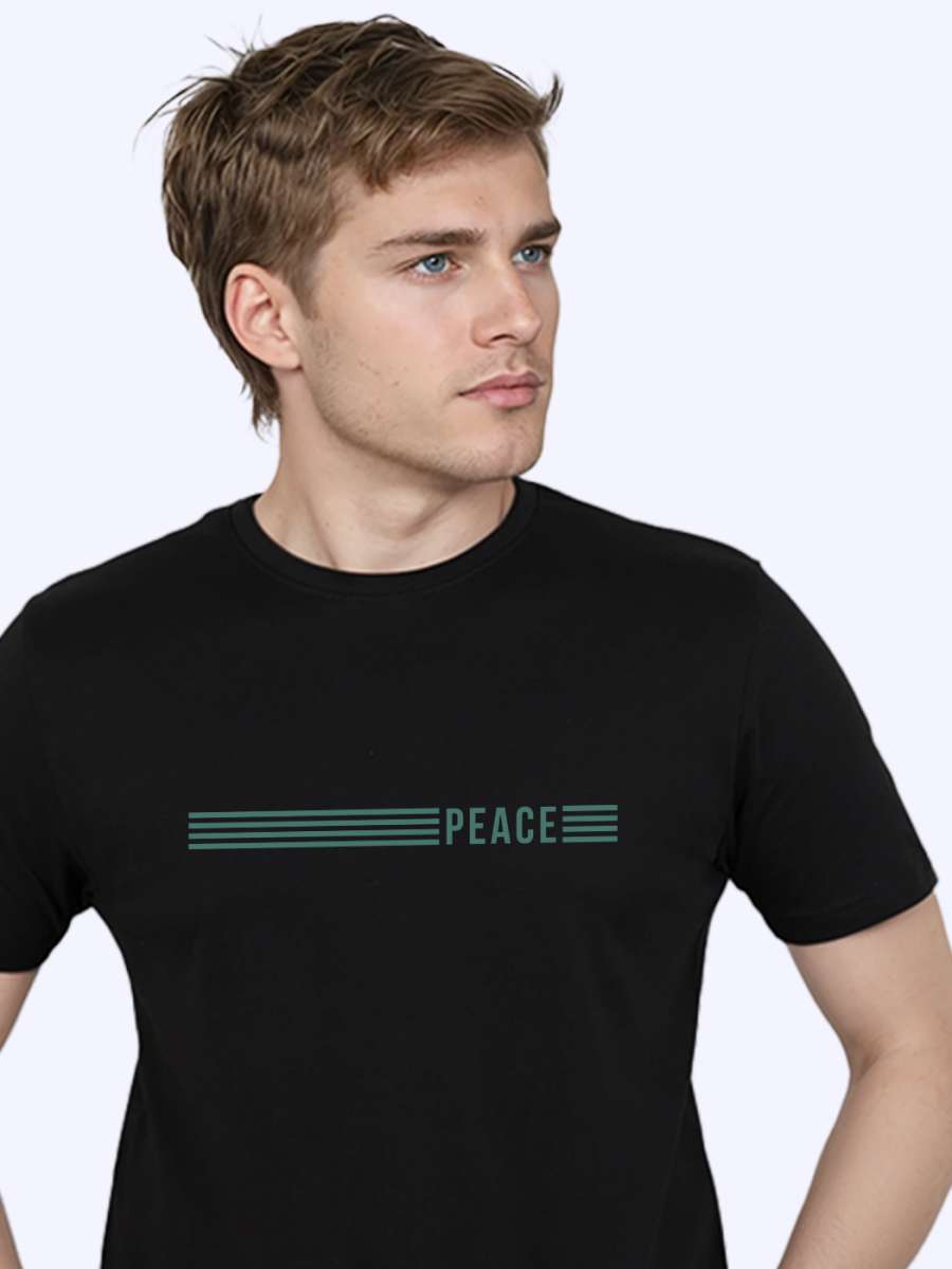 Peace T-Shirt For Men - Half Sleeve - Image 2