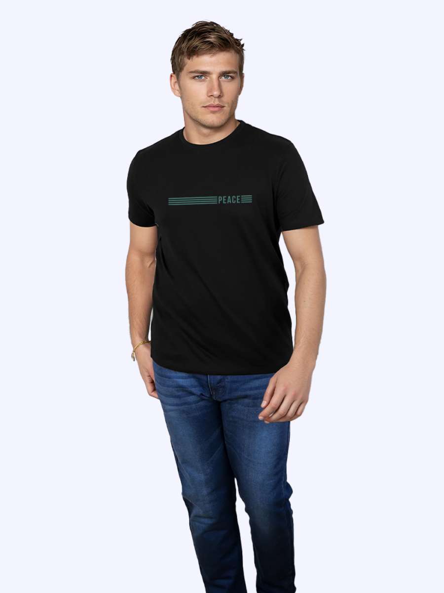 Peace T-Shirt For Men - Half Sleeve - Image 4