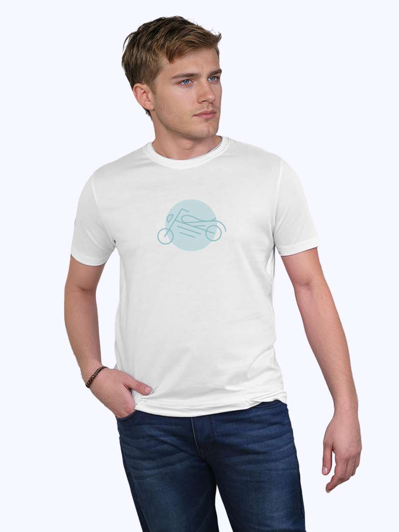 Motorcycle Minimal T-Shirt For Men - Half Sleeve