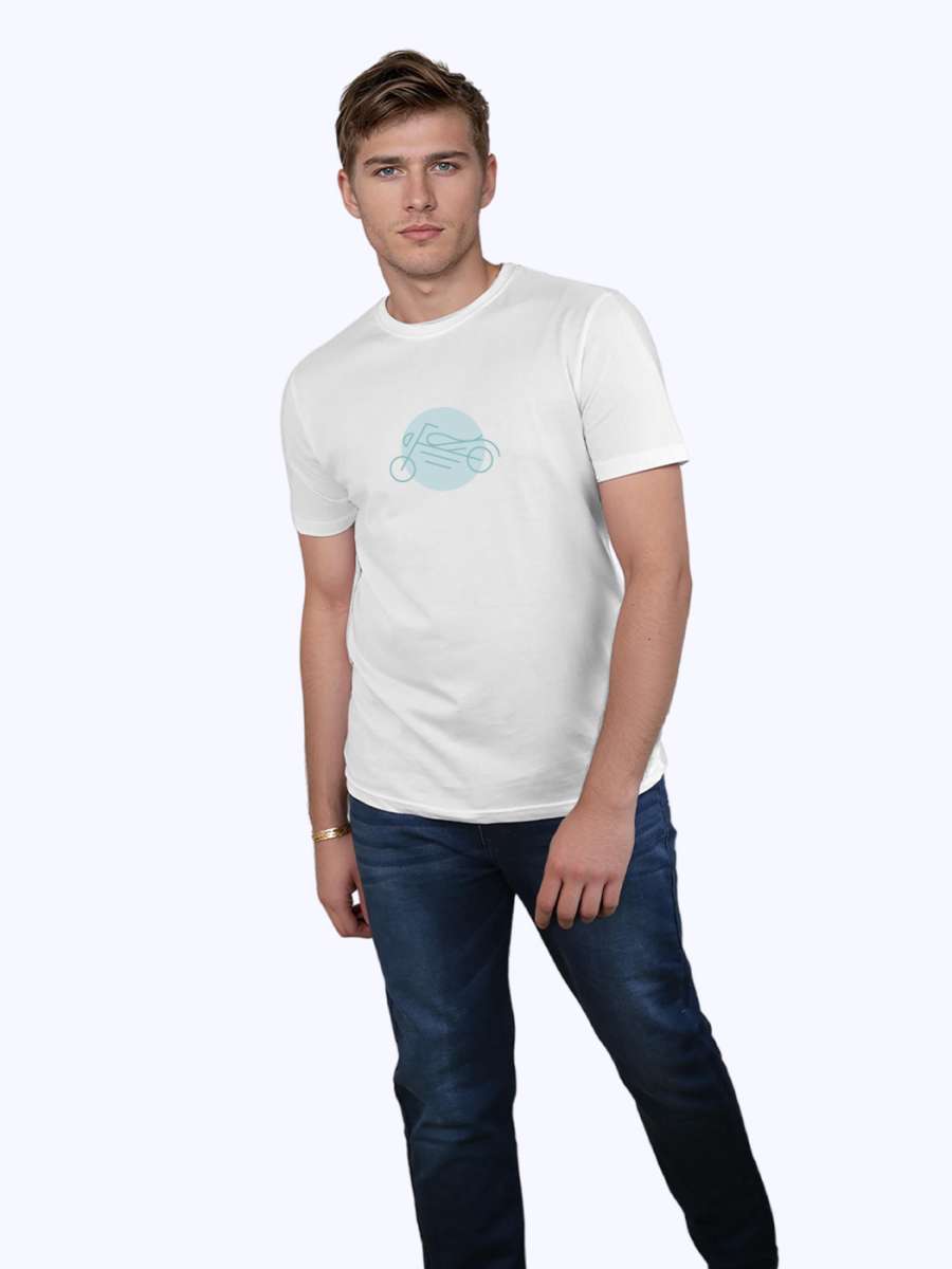 Motorcycle Minimal T-Shirt For Men - Half Sleeve - Image 3