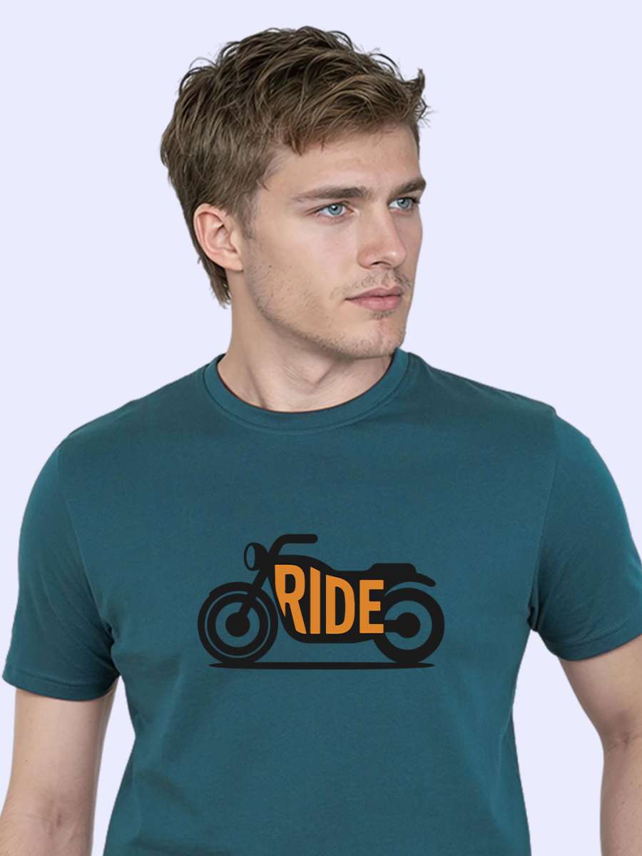 Motorcycle Ride T-Shirt For Men - Half Sleeve - Image 2