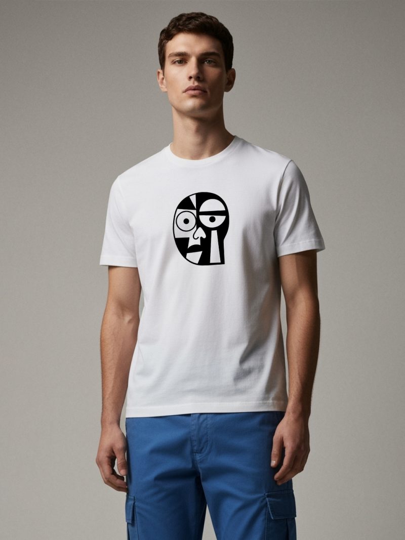 Abstract Face T-Shirt For Men - Half Sleeve