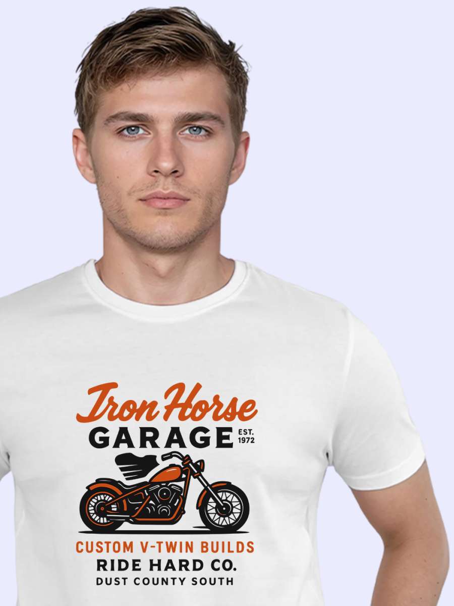 Iron Horse T-Shirt For Men - Half Sleeve - Image 2