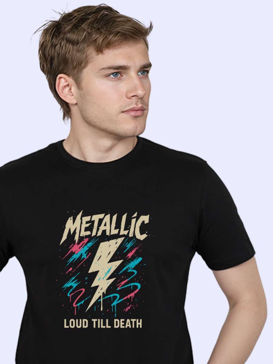 Metallic T-Shirt For Men - Half Sleeve - Image 2
