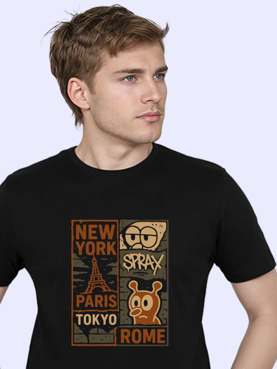Street Travel T-Shirt For Men - Half Sleeve - Image 2