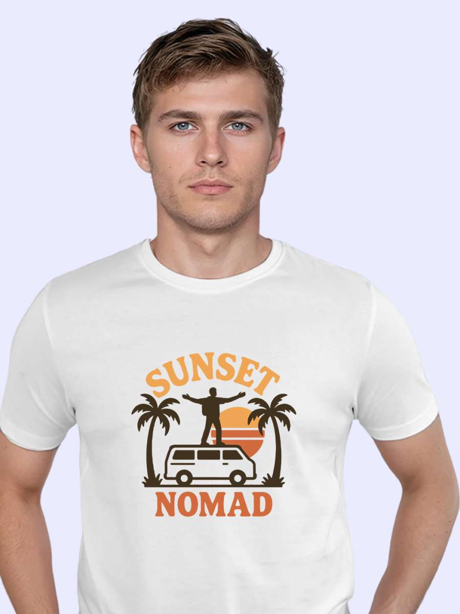 Sunset Nomad T-Shirt For Men - Half Sleeve - Image 2