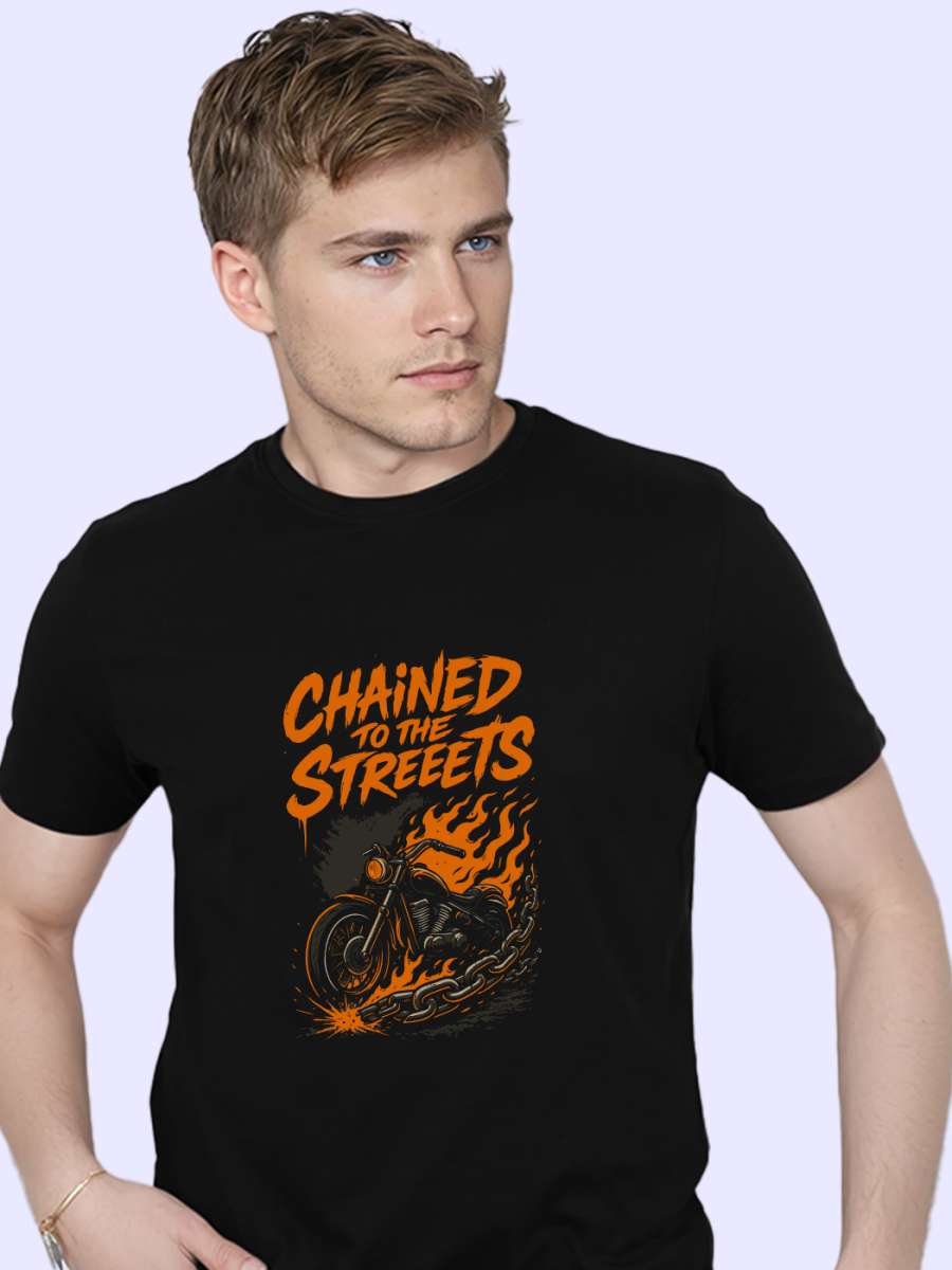 Chained To The Streets T-Shirt For Men - Half Sleeve - Image 2