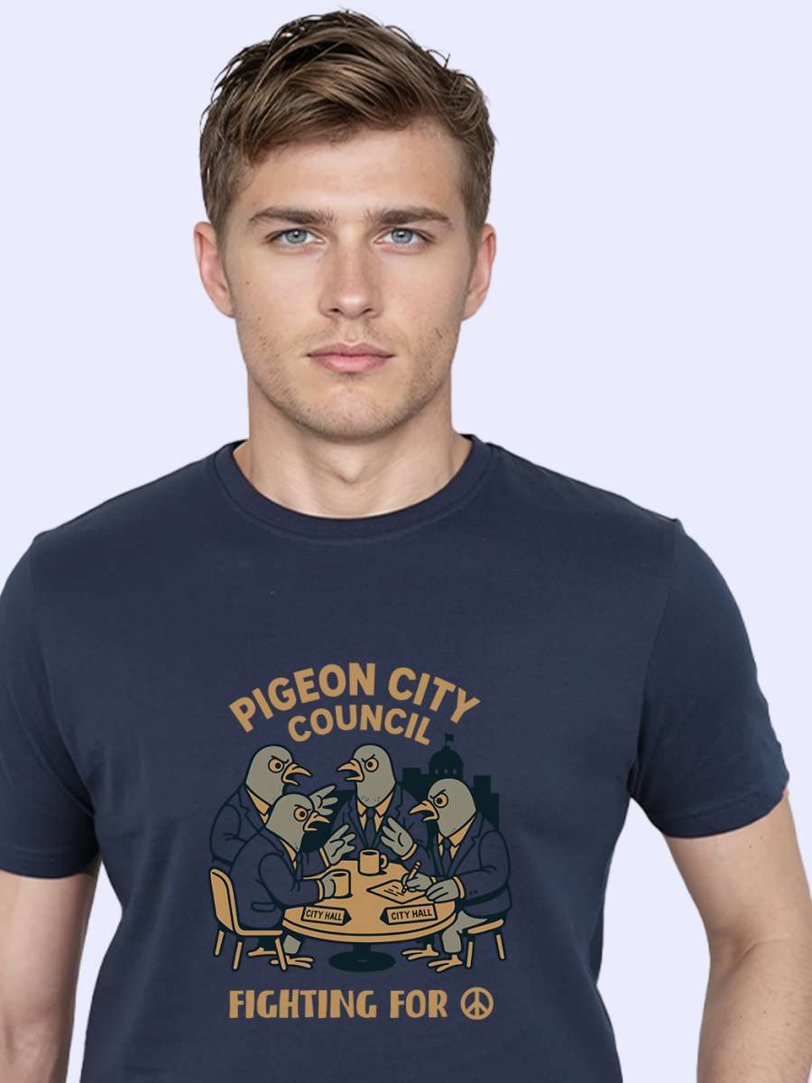 Pigeon City Council T-Shirt For Men - Half Sleeve - Image 2