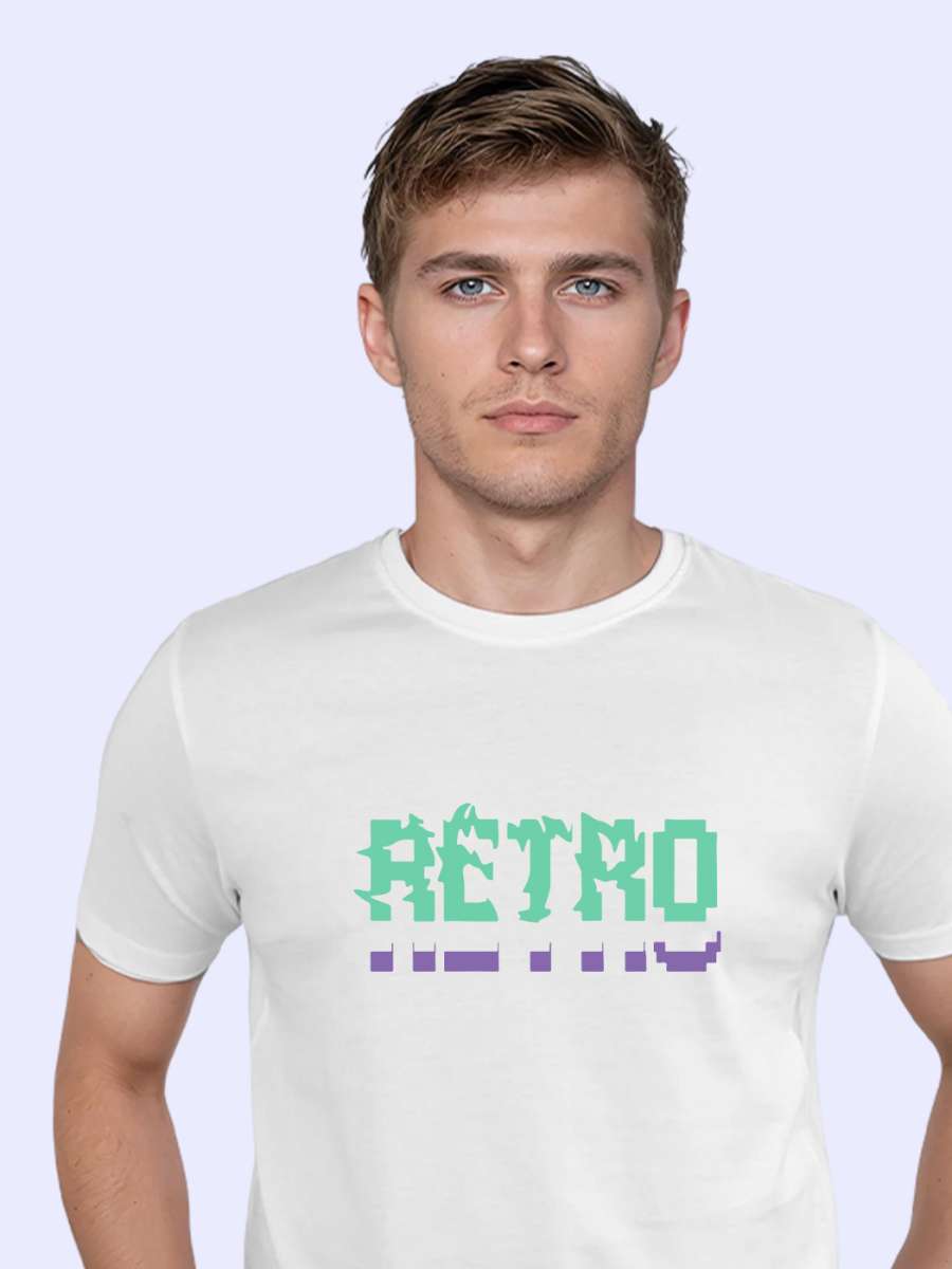 Retro T-Shirt For Men - Half Sleeve - Image 2