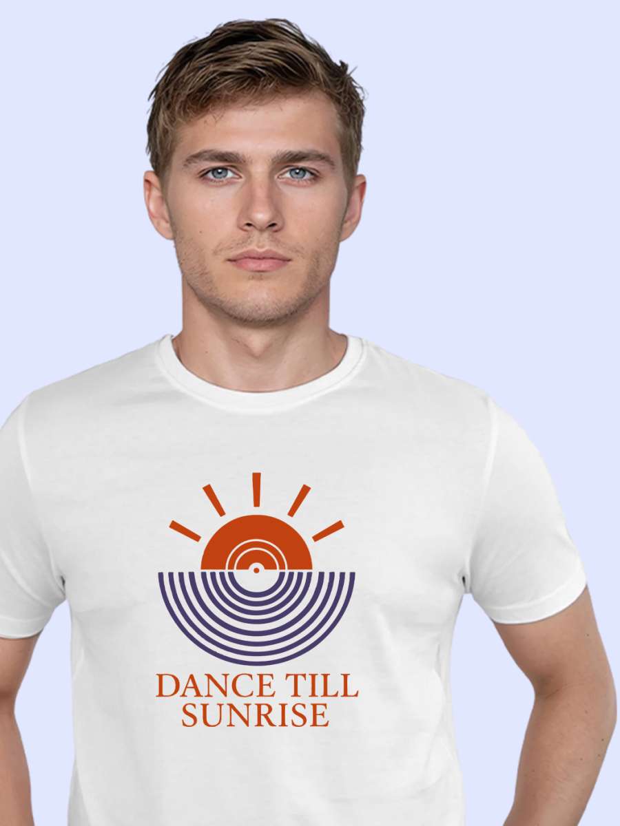 Dance Till Sunrise T-Shirt For Men - Half Sleeve - Image 2