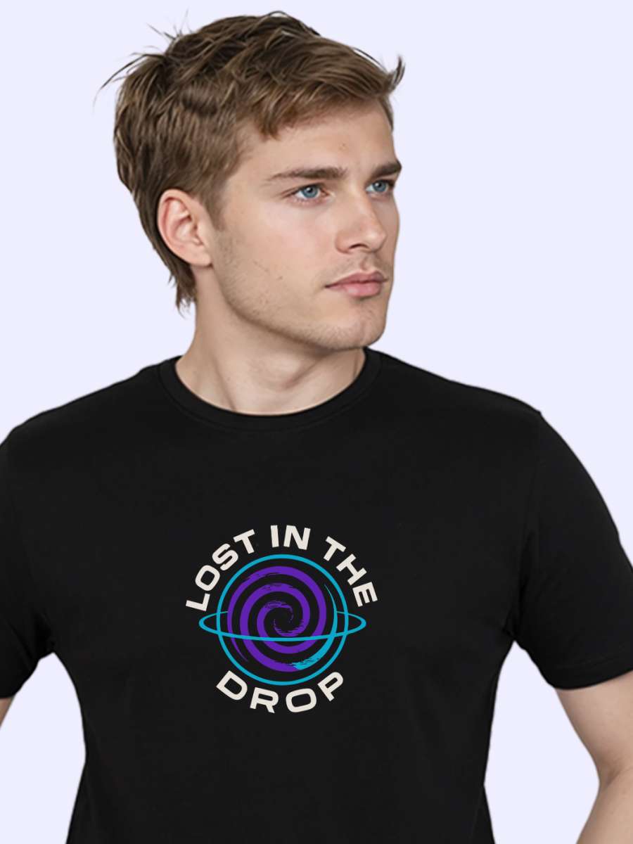 Lost In The Drop T-Shirt For Men - Half Sleeve - Image 2