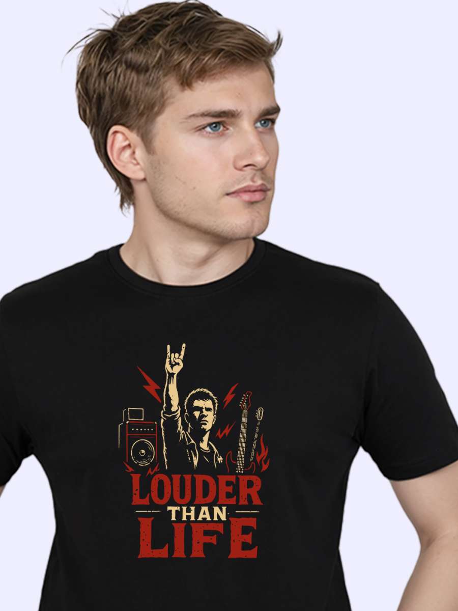 Louder Than Life T-Shirt For Men - Half Sleeve - Image 2