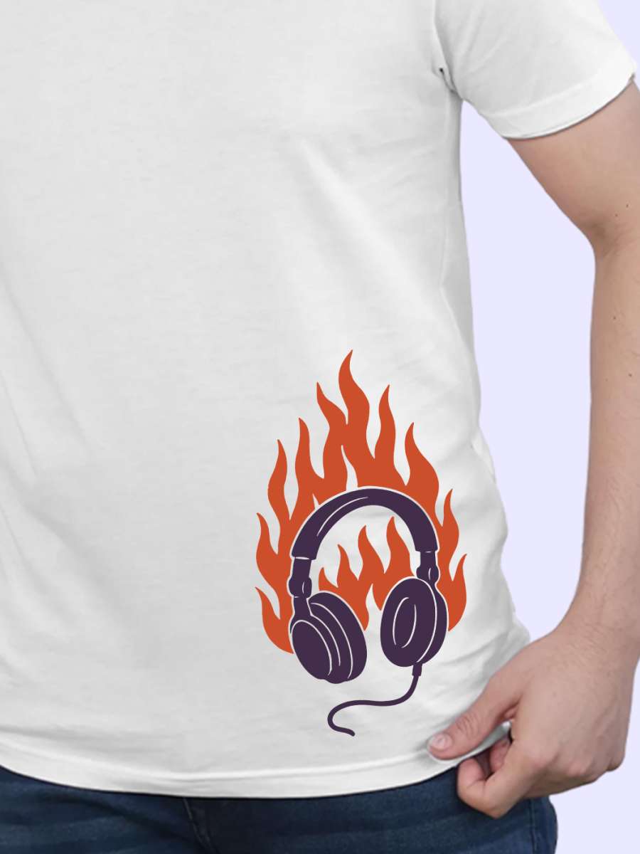Headphone T-Shirt For Men - Half Sleeve - Image 2
