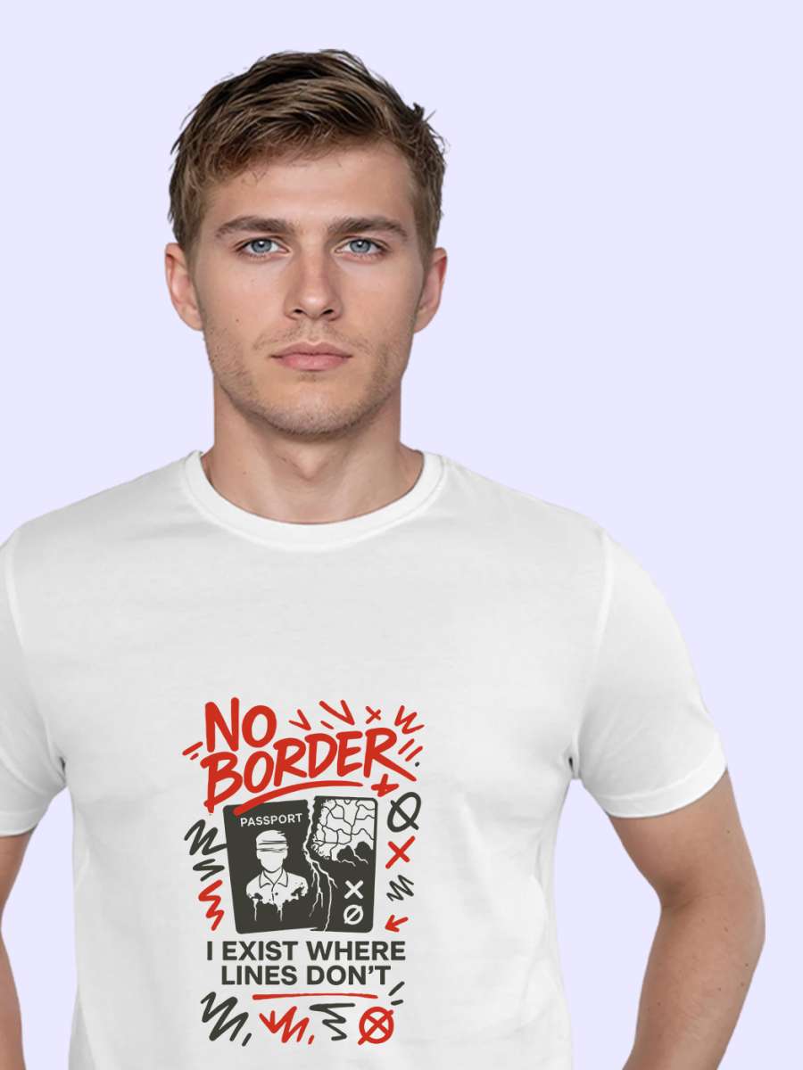 No Border T-Shirt For Men - Half Sleeve - Image 2