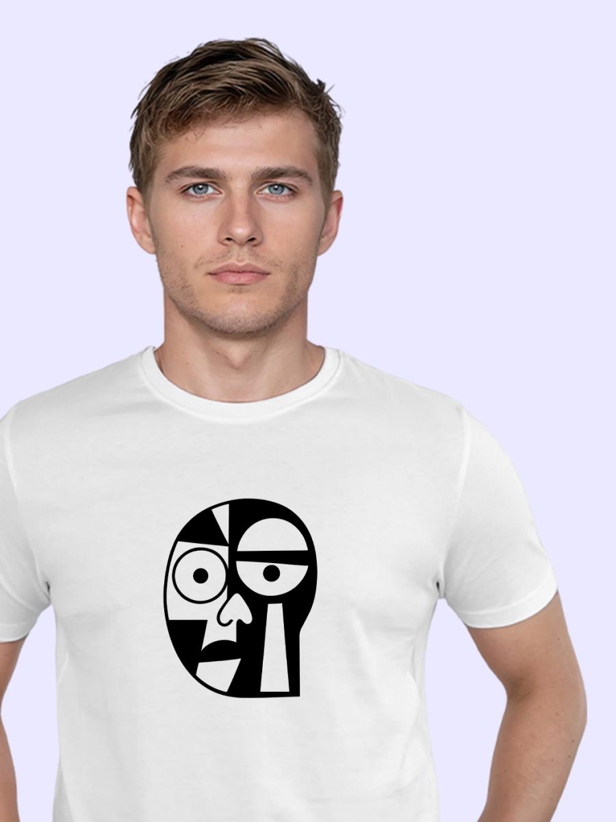 Abstract Face T-Shirt For Men - Half Sleeve - Image 2