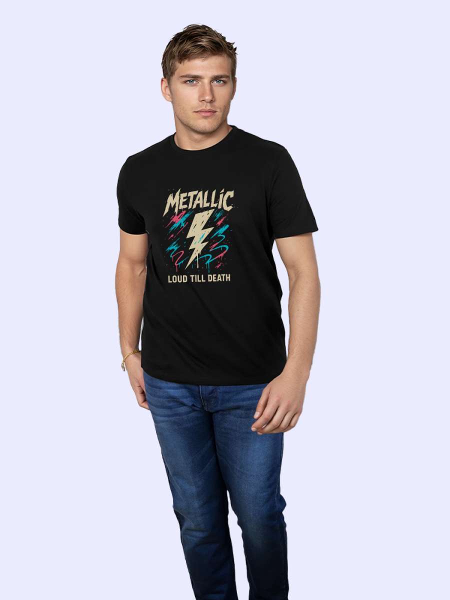 Metallic T-Shirt For Men - Half Sleeve - Image 4