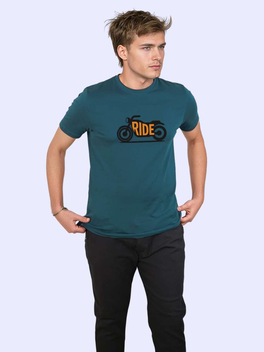 Motorcycle Ride T-Shirt For Men - Half Sleeve - Image 4