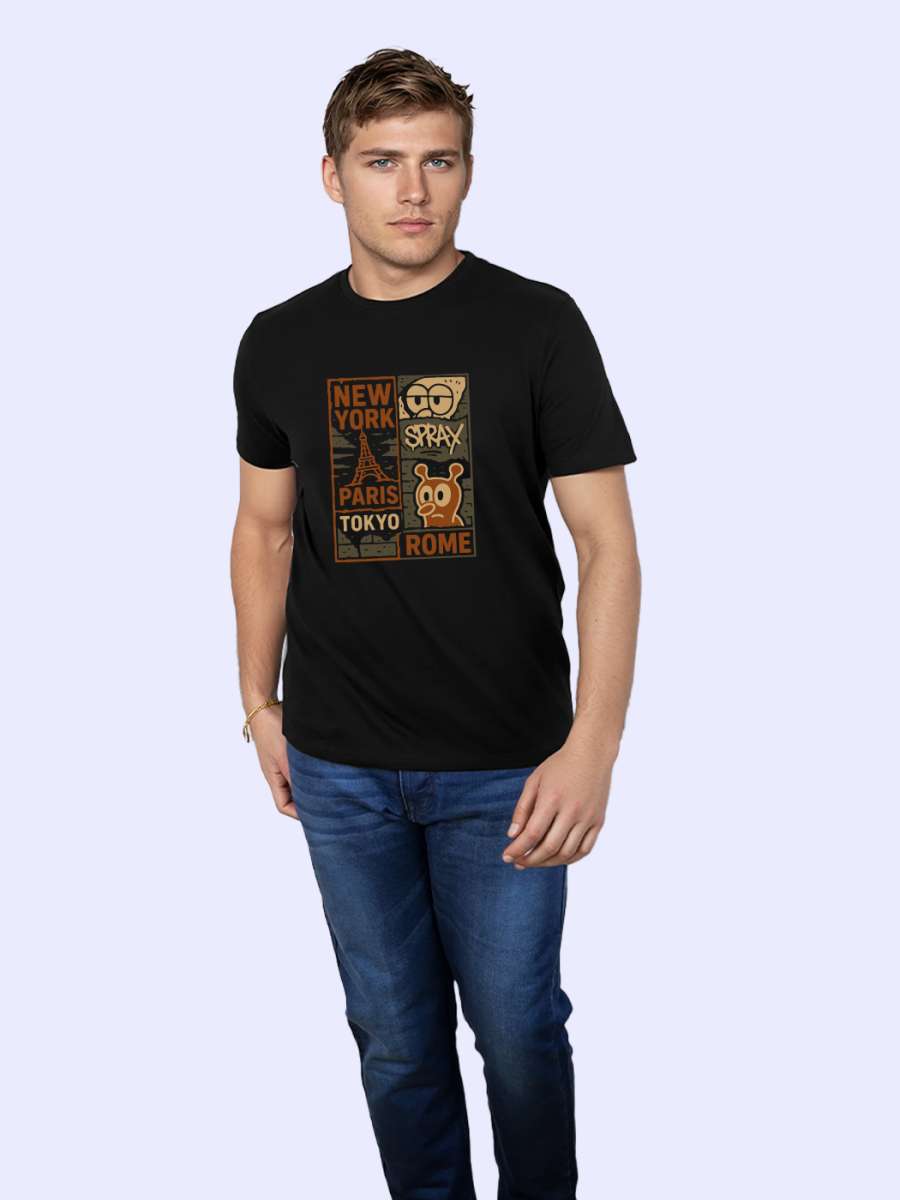 Street Travel T-Shirt For Men - Half Sleeve - Image 4