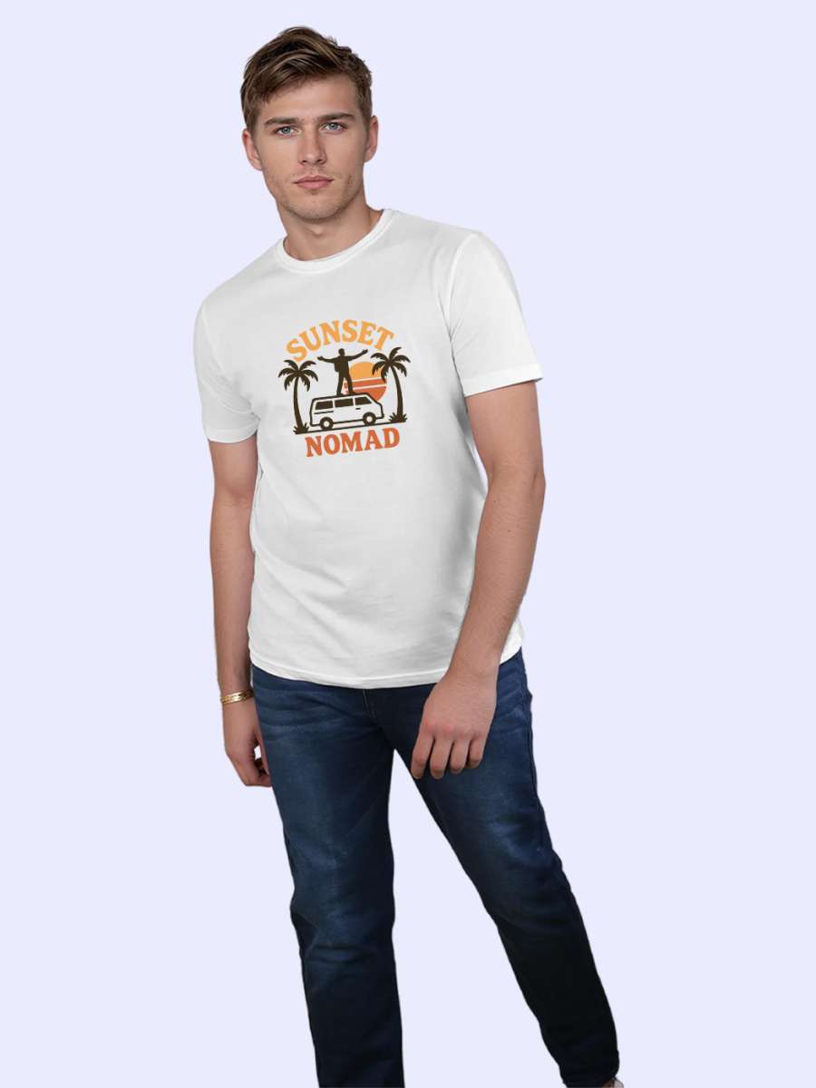 Sunset Nomad T-Shirt For Men - Half Sleeve - Image 4