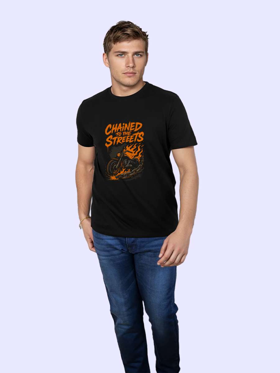Chained To The Streets T-Shirt For Men - Half Sleeve - Image 4