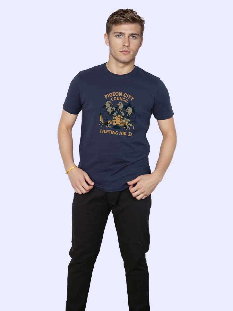 Pigeon City Council T-Shirt For Men - Half Sleeve - Image 3