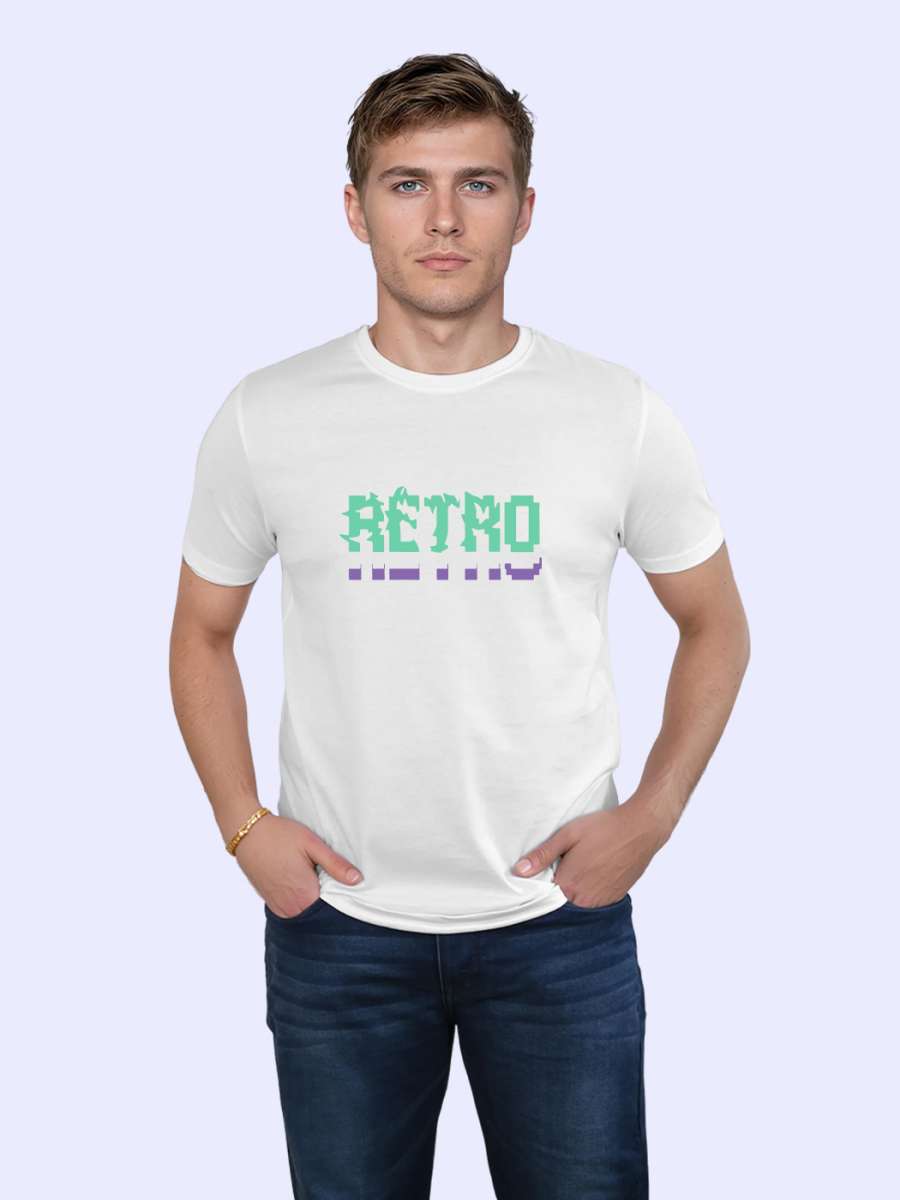 Retro T-Shirt For Men - Half Sleeve - Image 3