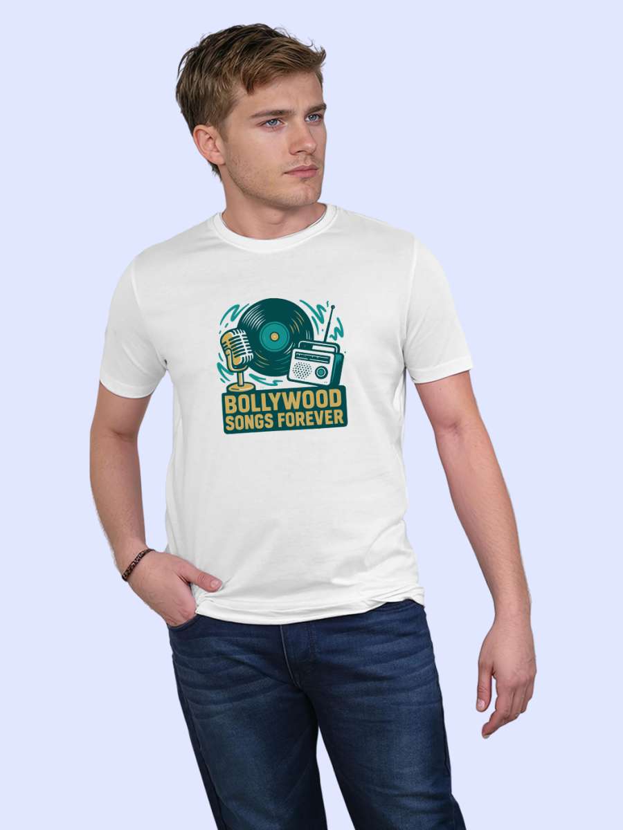 Bollywood Songs Forever T-Shirt For Men - Half Sleeve - Image 3