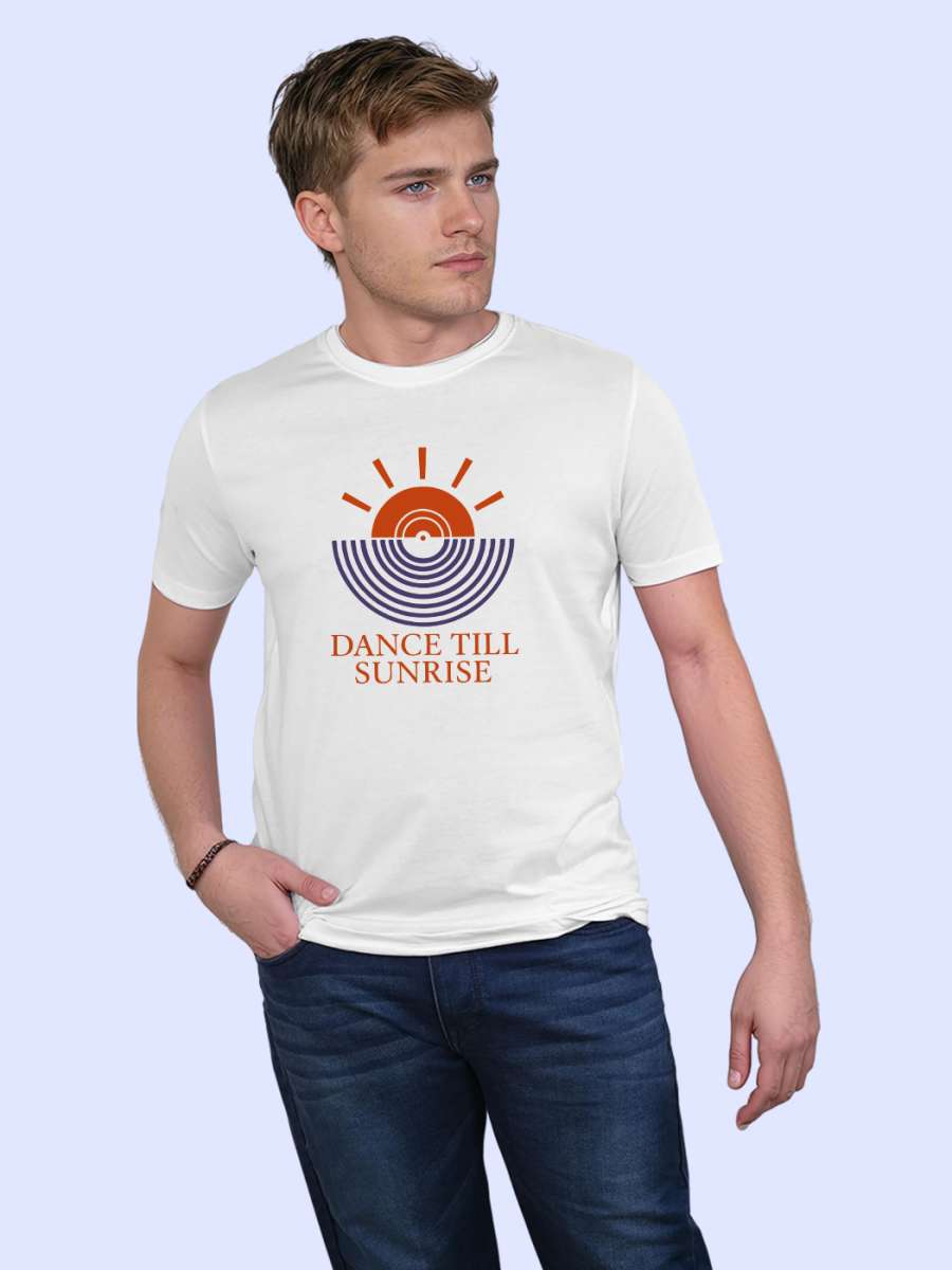 Dance Till Sunrise T-Shirt For Men - Half Sleeve - Image 3