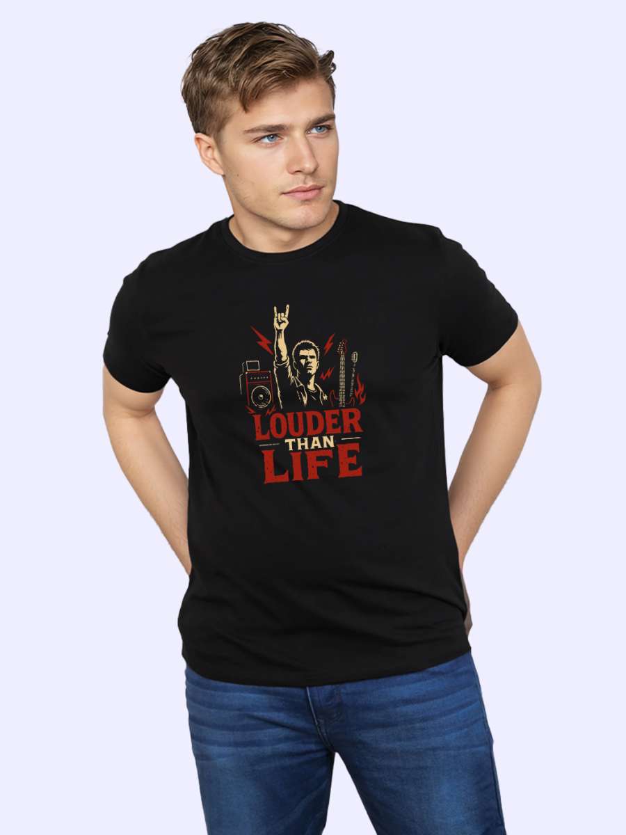 Louder Than Life T-Shirt For Men - Half Sleeve - Image 3