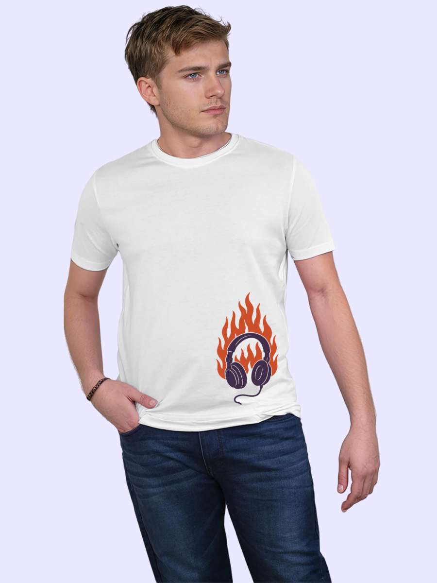 Headphone T-Shirt For Men - Half Sleeve - Image 3