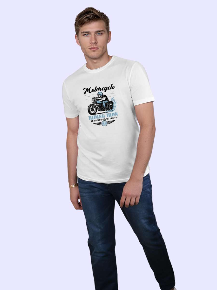 Riding Iron T-Shirt For Men - Half Sleeve - Image 4