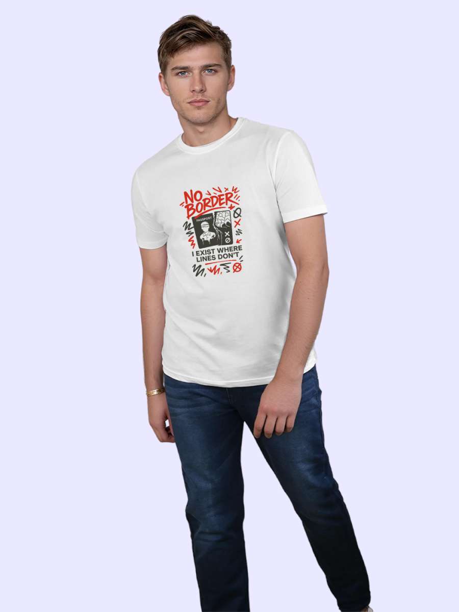 No Border T-Shirt For Men - Half Sleeve - Image 4